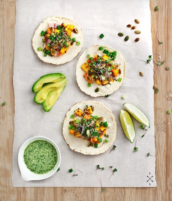 miso maple sweet potato tacos / loveandlemons.com