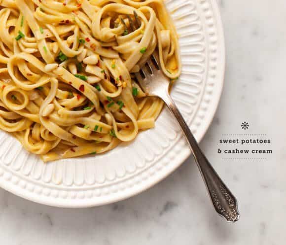 sweet potato (vegan) alfredo / @loveandlemons