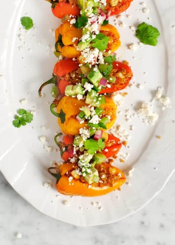 stuffed peppers w/ green salsa / @loveandlemons stuffed peppers w/ green salsa / @loveandlemons