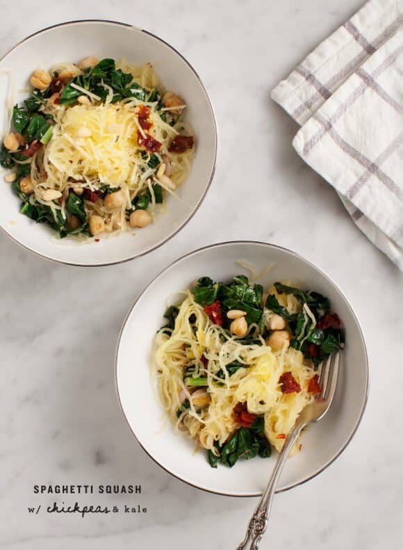 Spaghetti Squash with Chickpeas and Kale / @loveandlemons #glutenfree