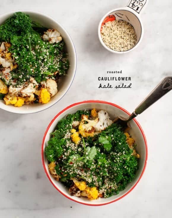 Roasted Cauliflower Kale Salad / @loveandlemons