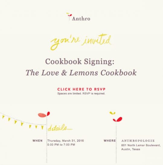 Our Cookbook Signing at Anthropologie!