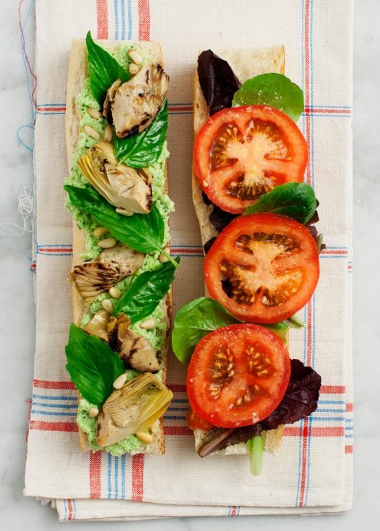 Tomato, Basil & Artichoke Picnic Sandwich