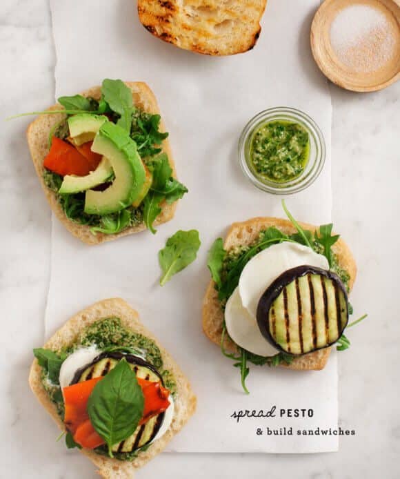 Grilled Eggplant Pesto Sandwiches