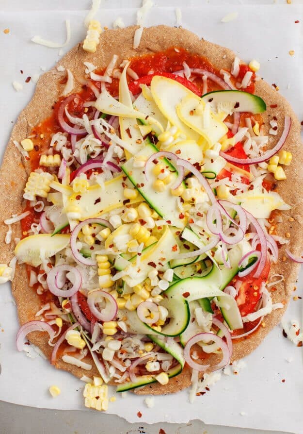 Summer Squash Vegetable Pizza: