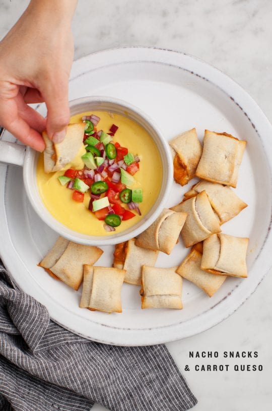 Nacho Snacks with Carrot “Queso”