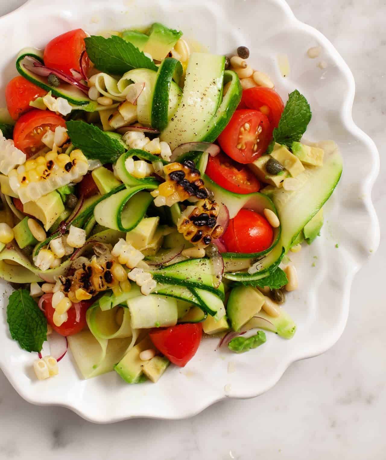 zucchini and grilled corn salad / @loveandlemons