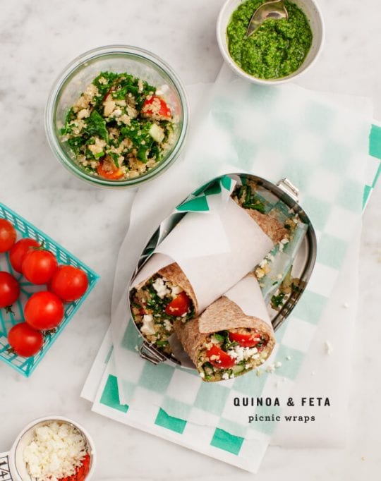 Picnic Wraps with Feta & Quinoa Salad Recipe Love and Lemons