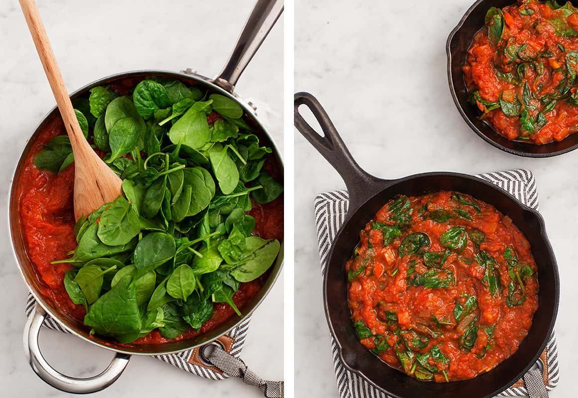 Shakshuka With Spinach And Harissa Recipe - Love And Lemons