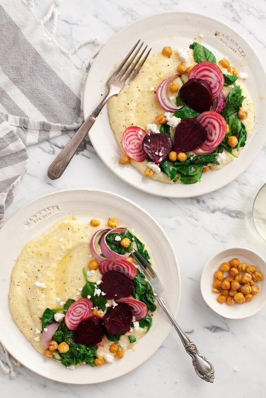 Creamy Polenta with Roasted Beets