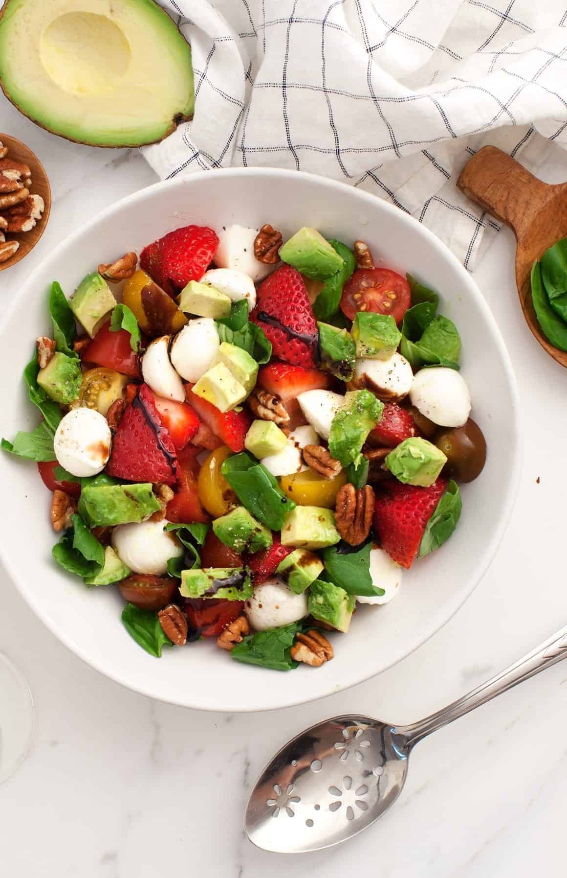 Avocado Strawberry Caprese Salad Recipe - Love and Lemons