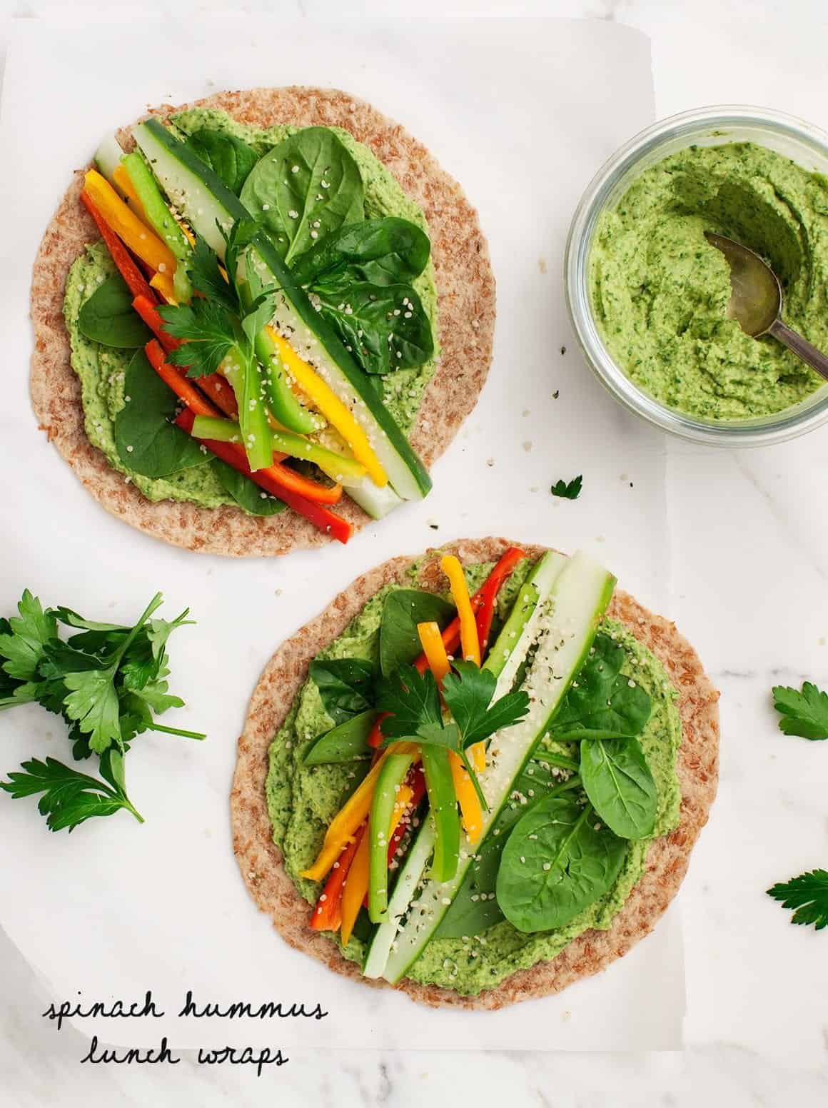 Spinach Hummus Lunch Wraps