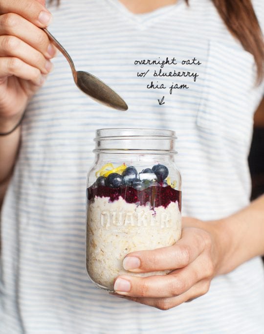 Overnight Oats with Blueberry Chia Jam