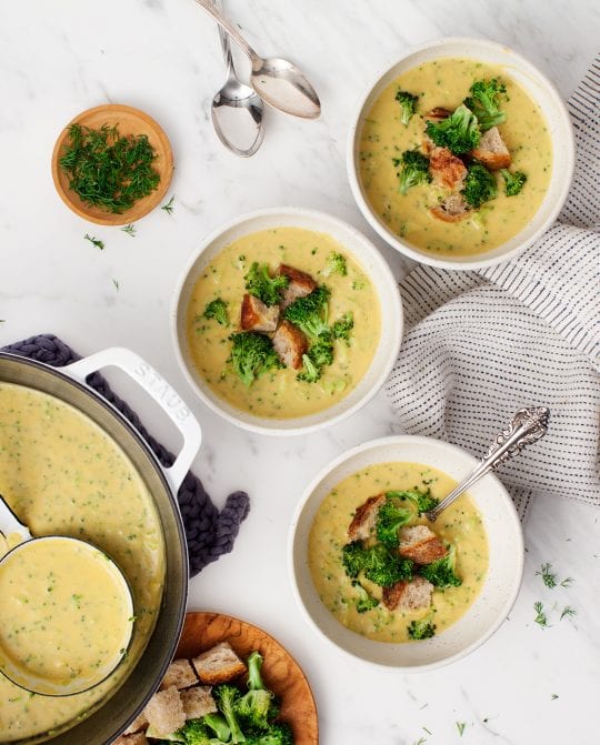 Vegan “Cheesy” Broccoli Soup
