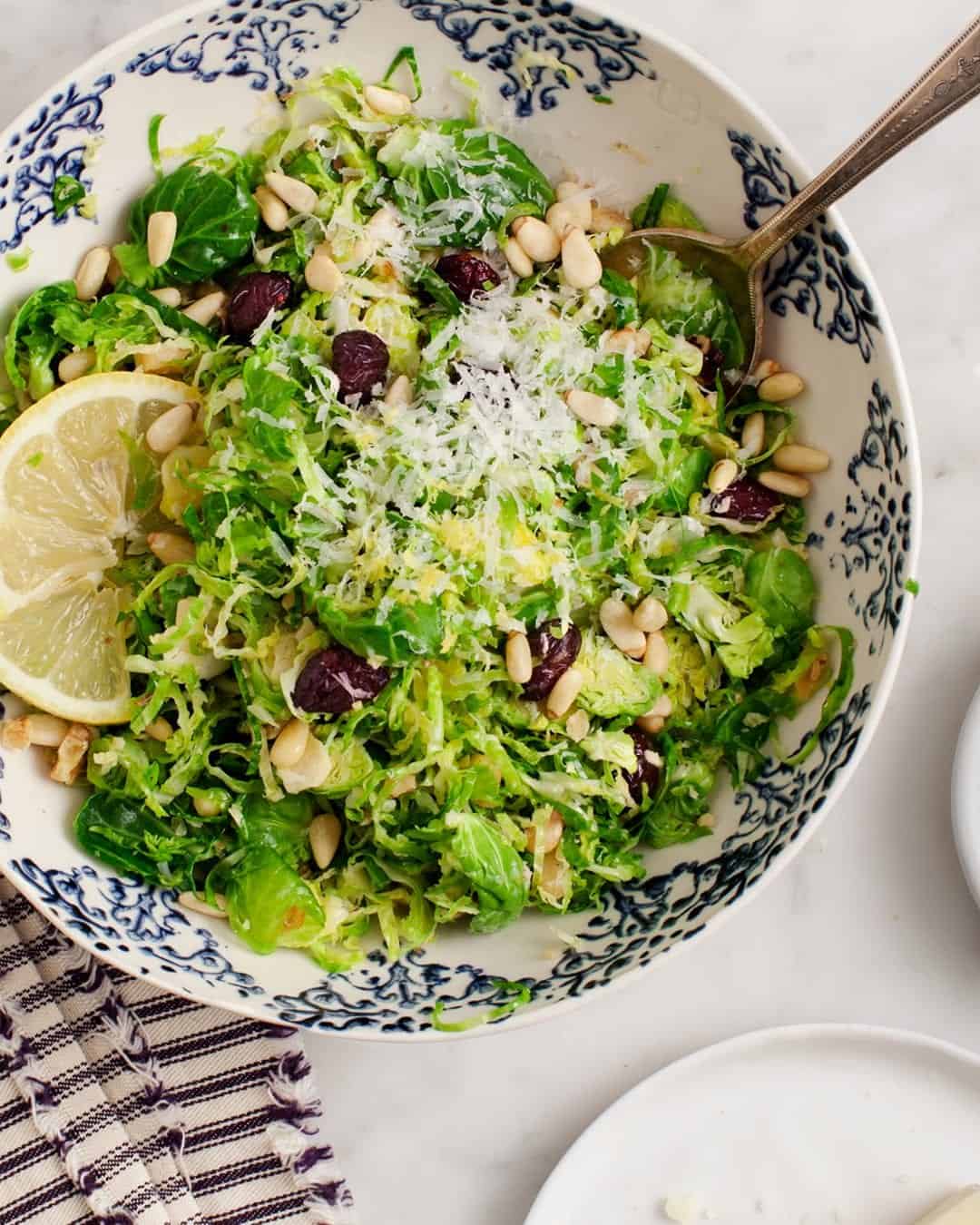 Shredded Brussels Sprout & Cranberry Salad Recipe - Love and Lemons